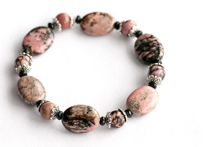 Rhodonite Rescue - Single Stretch Bracelet - Fierce Lynx Designs