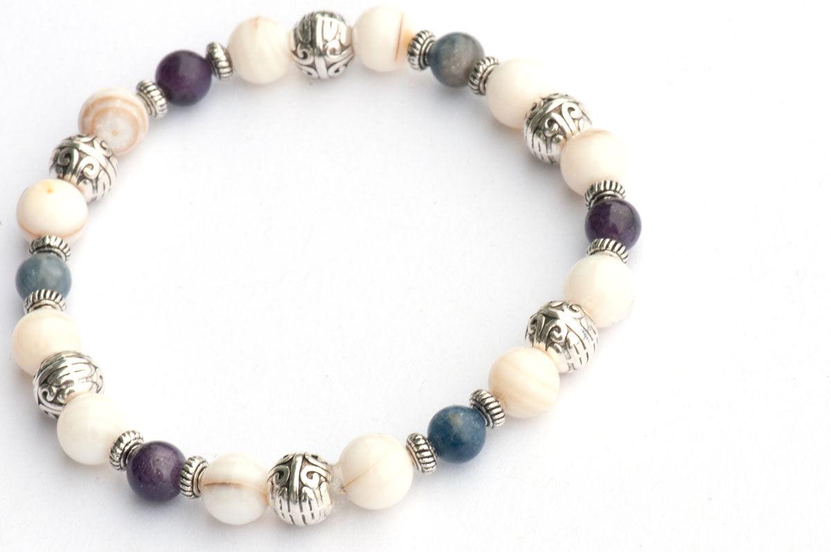 Rainbow Sapphire single stretch bracelet