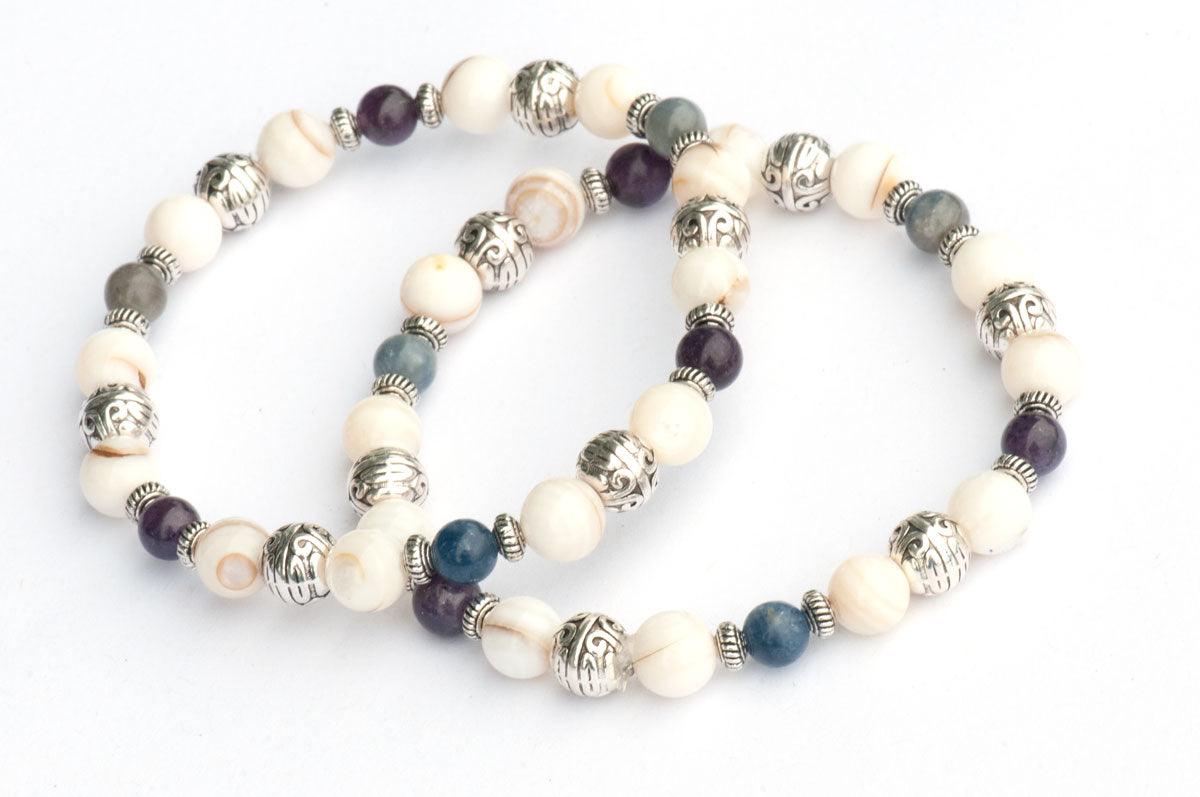 September Birthstone Sapphire handmade beaded bracelets