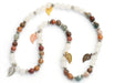 Rainbow Ocean Agate and whith Jade Autumn Bracelet can be worn as necklace