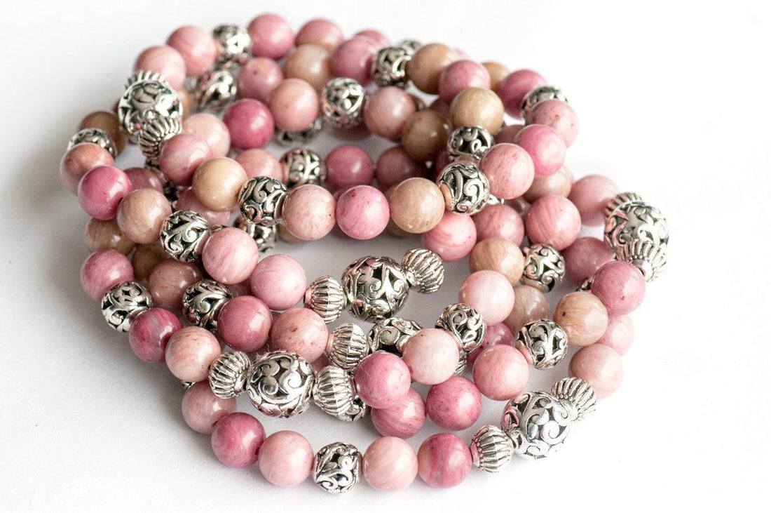 Rhodochrosite single stretch bracelet
