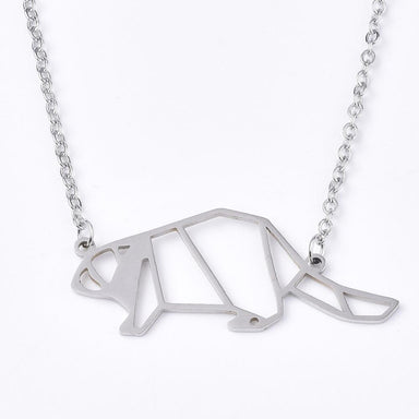 Stainless steel beaver necklace