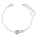 Sterling Silver and Moonstone Planet bracelet with cubic zirconia