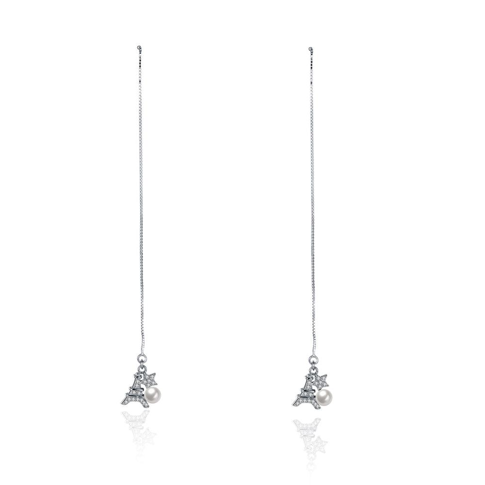 Sterling Silver Eiffel Tower Threader Earrings - Fierce Lynx Designs