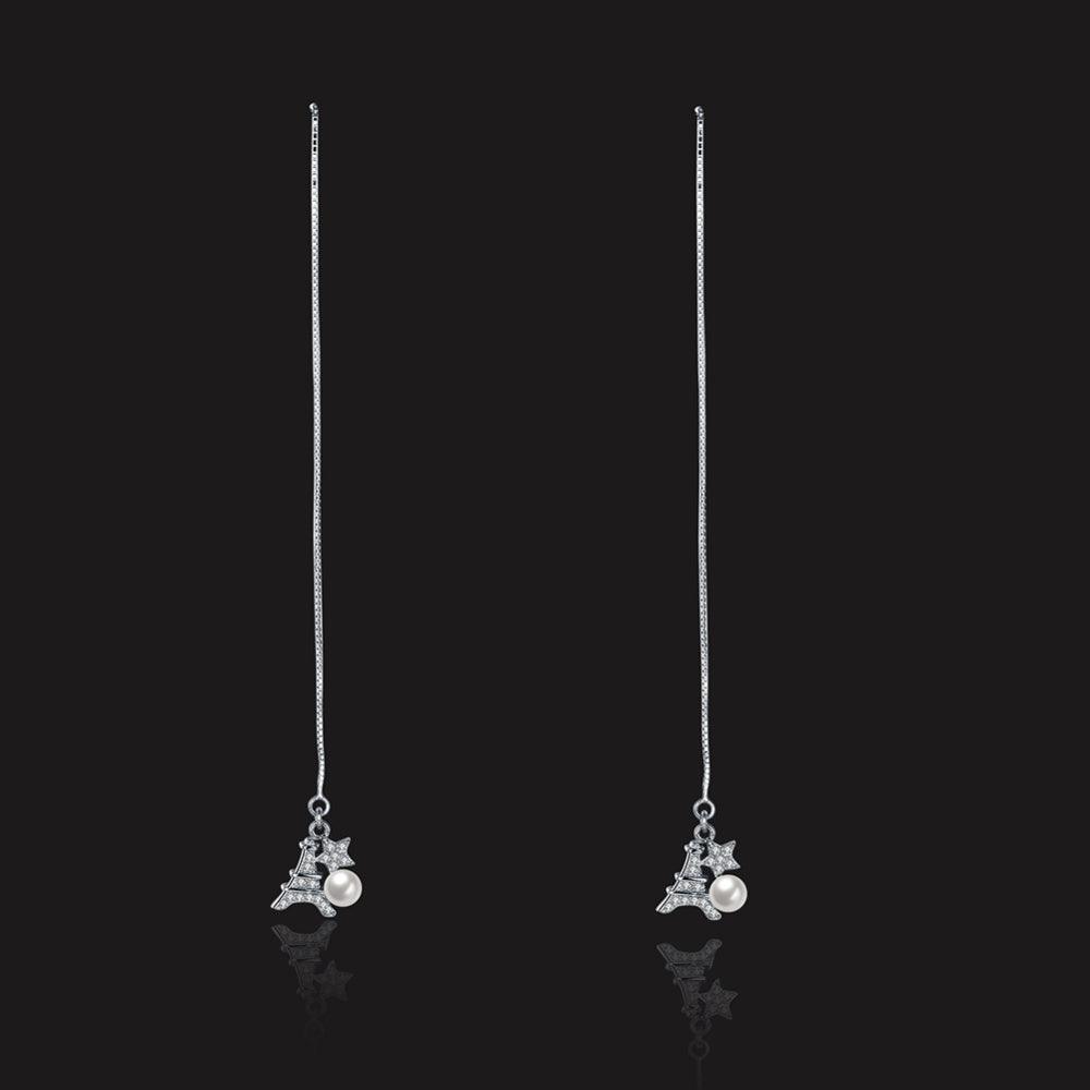Sterling Silver Eiffel Tower Threader Earrings - Fierce Lynx Designs