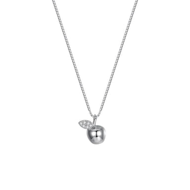 Sterling silver apple pendant necklace
