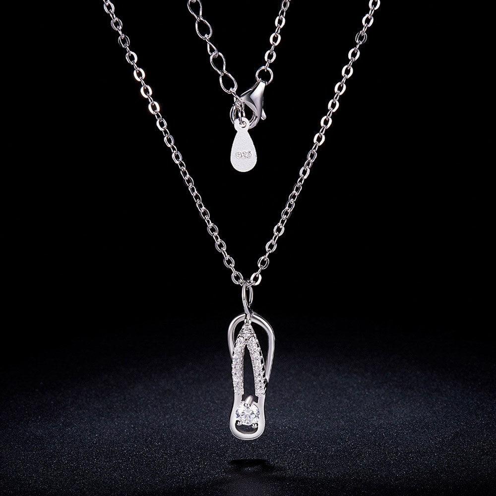 Sterling silver flip flop necklace