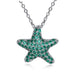 Sterling Silver Necklace with Green Starfish pendant