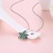 Sterling silver necklace with green cubic zirconia starfish