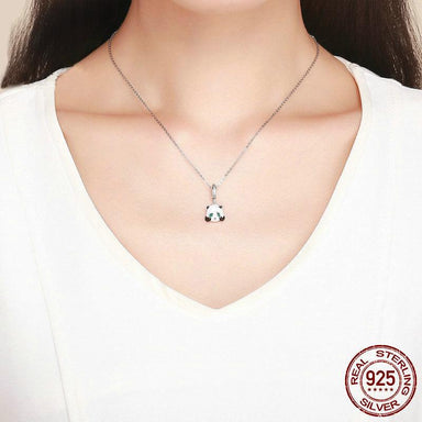 Sterling silver panda necklace