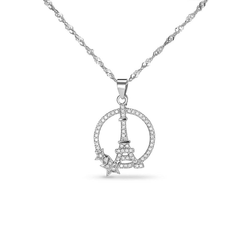 Sterling Silver Pendant Necklace, with Eiffel Tower - Fierce Lynx Designs