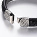 Greek pattered magnetic clasp on Unisex leather bracelet