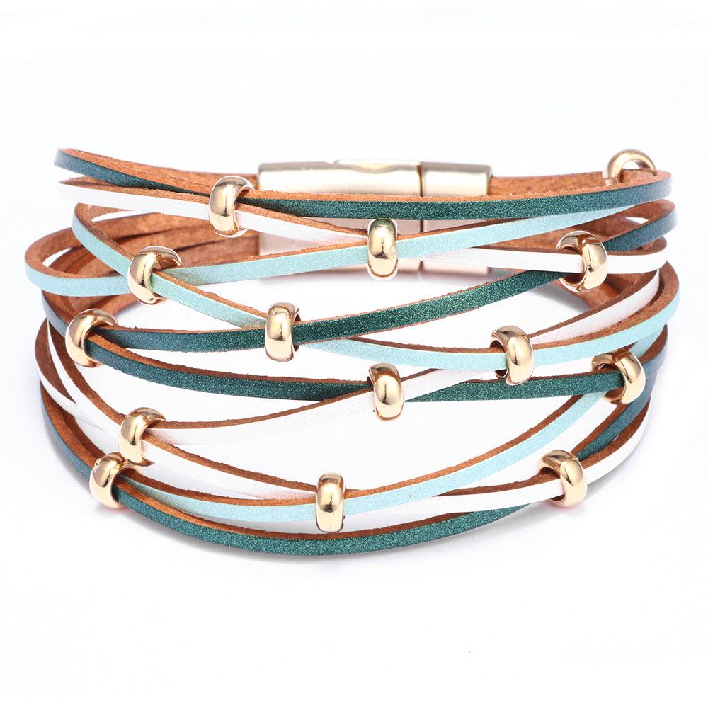 Vegan Leather Multi-Strand Cuff Bracelet - Fierce Lynx Designs