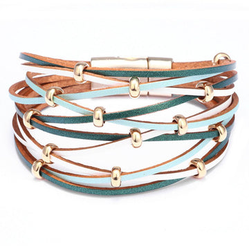 Vegan Leather Multi-Strand Cuff Bracelet - Fierce Lynx Designs