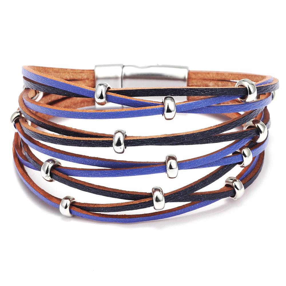 Vegan Leather Multi-Strand Cuff Bracelet - Fierce Lynx Designs