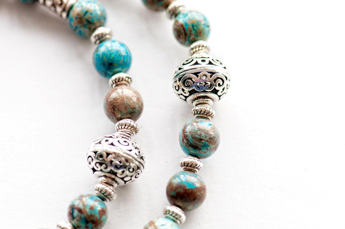 Voyage to Casablanca - Calsilica Jasper triple wrap gemstone bracelet